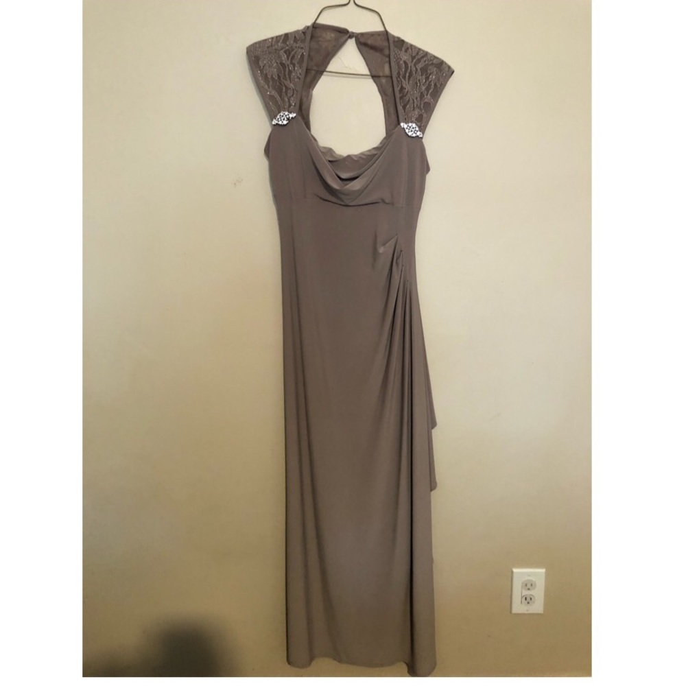 R&M Richards Taupe Evening Gown